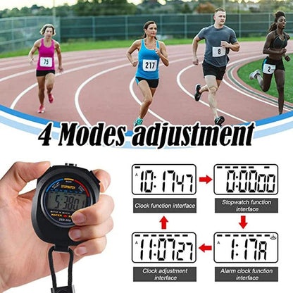 "Digital Sports Stopwatch Set with Date Timer and Odometer"