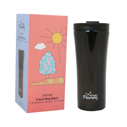 "Black 15 Oz Any Morning Travel Mug - SI231905"