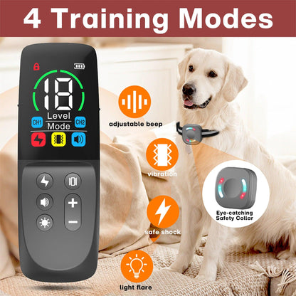 "Premium LED Dog Shock Collar with Remote - Ideal for Small, Medium, and Large Dogs up to 120lbs!"