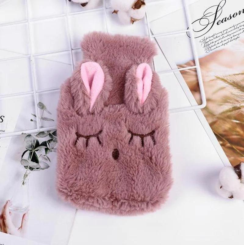 Cozy Portable Hot Water Bottle with Soft Cover for Winter Warmth