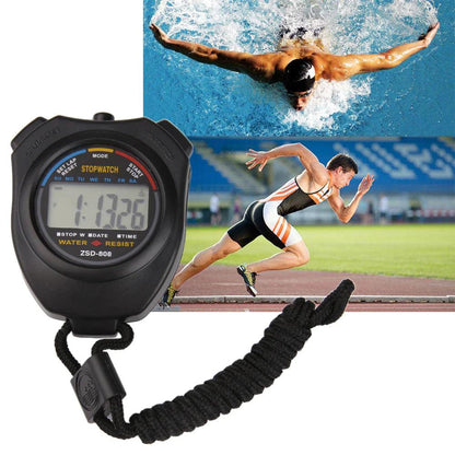 "Digital Sports Stopwatch Set with Date Timer and Odometer"