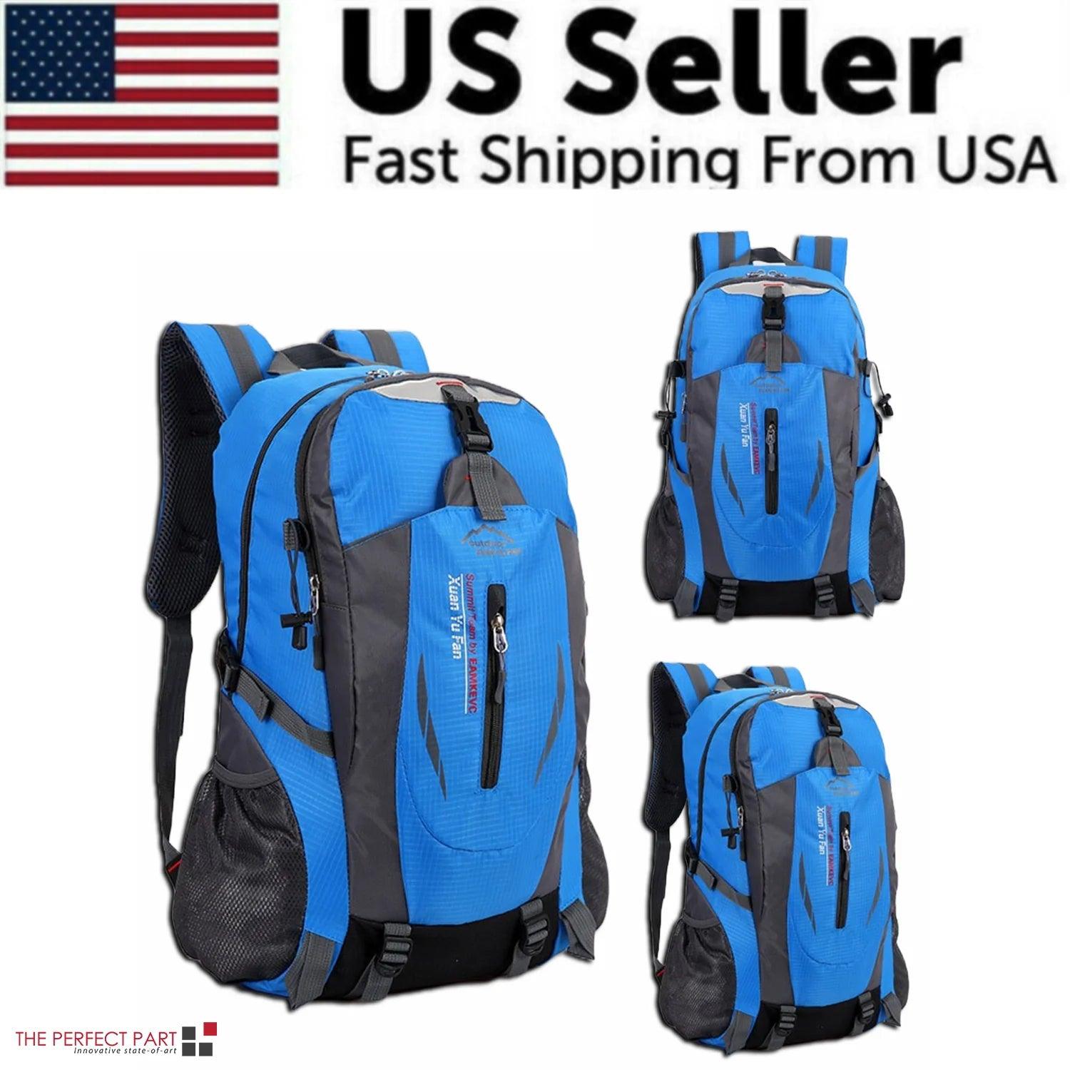 "USA 40L Travel Backpack - Ideal for Camping, Hiking, and School"