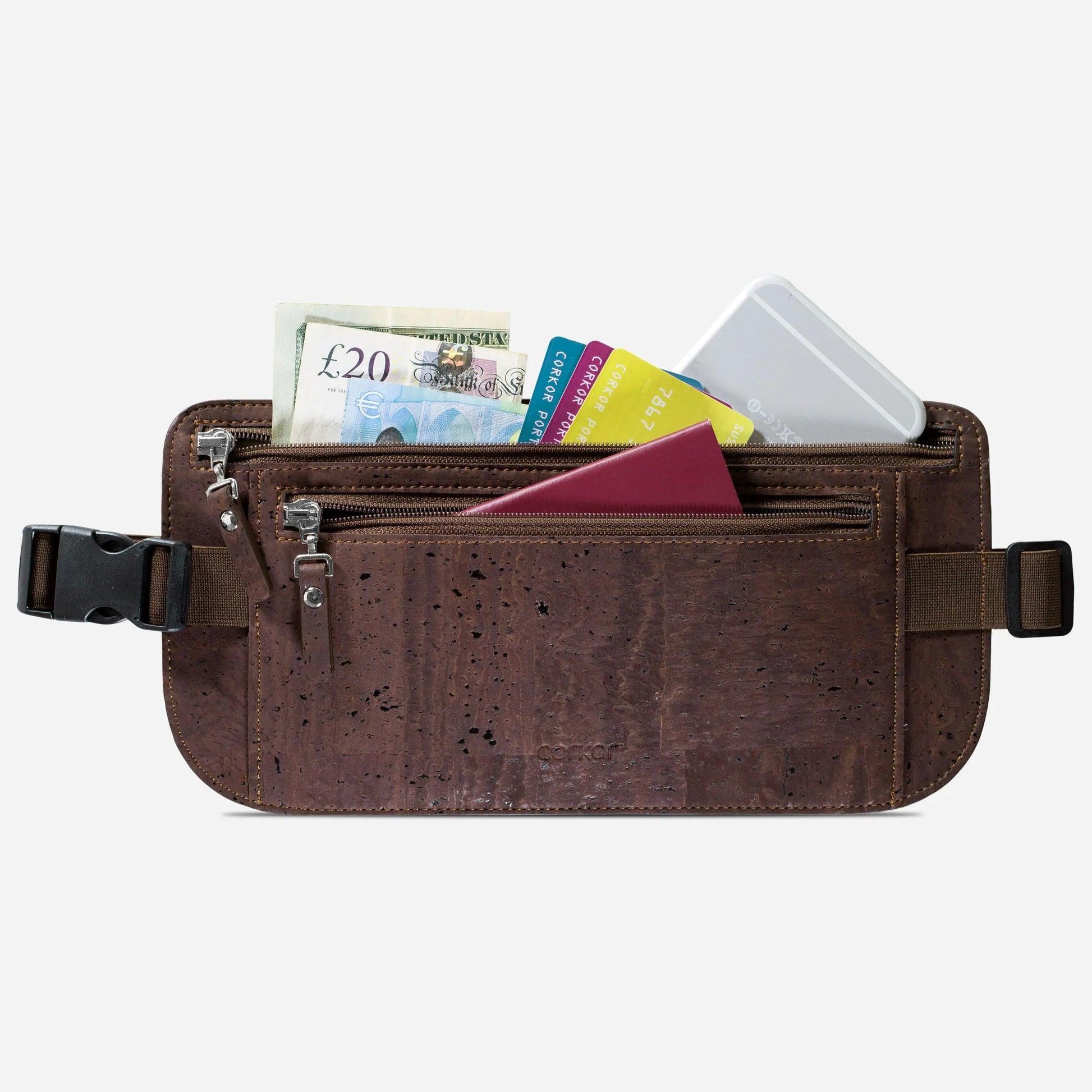 "RFID Slim Travel Money Belt with Passport Holder"