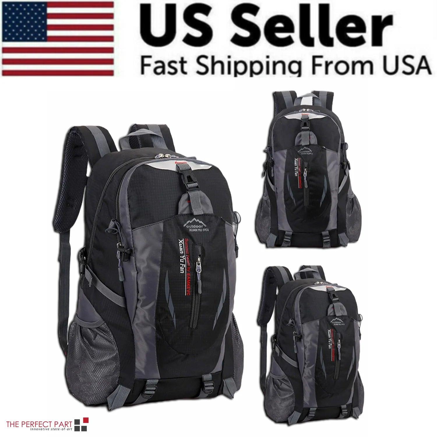 "USA 40L Travel Backpack - Ideal for Camping, Hiking, and School"