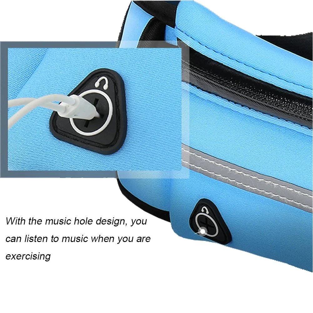 "Waterproof Sports Waist Bag for Women - Portable Running Belt with Phone Holder"