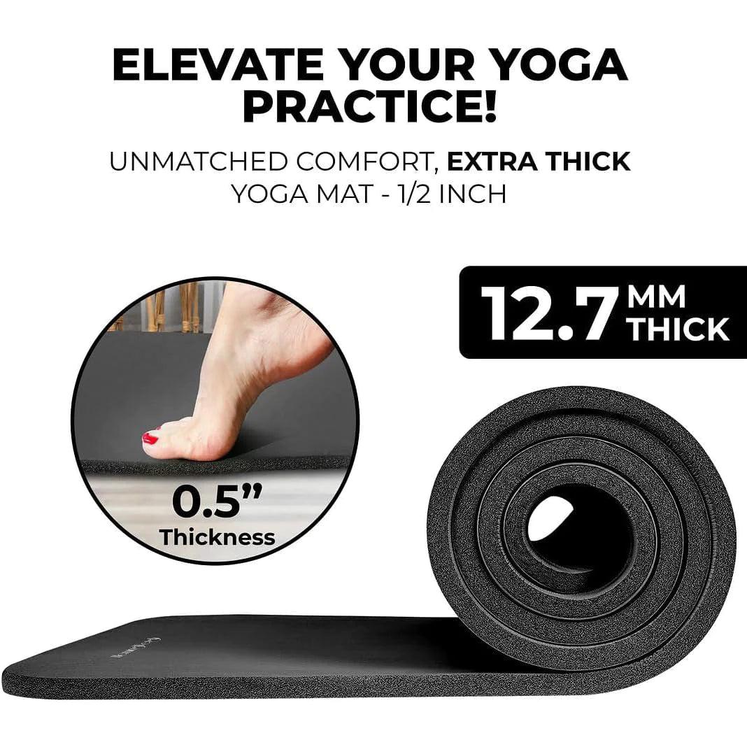 "Ultimate Yoga Starter Set: Thick Mat, Blocks, Strap, Cooling Towels Included"